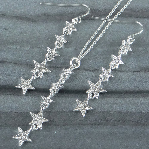 Silver plated earrings and necklace